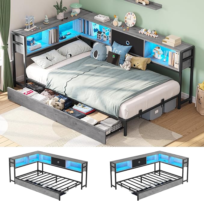 Hasuit Corner Bed Frame Twin XL by Hasuit