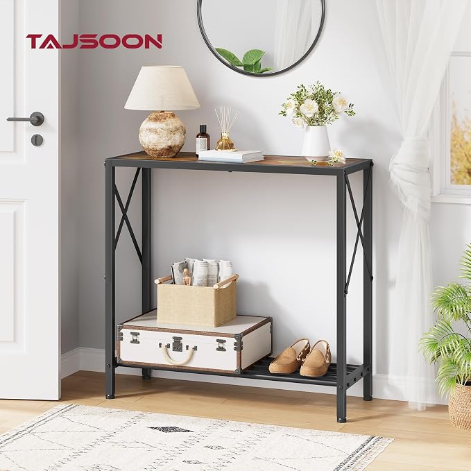 Tajsoon Console Table 28.3''L, 2 Tier Narrow Entryway Table - Image 4