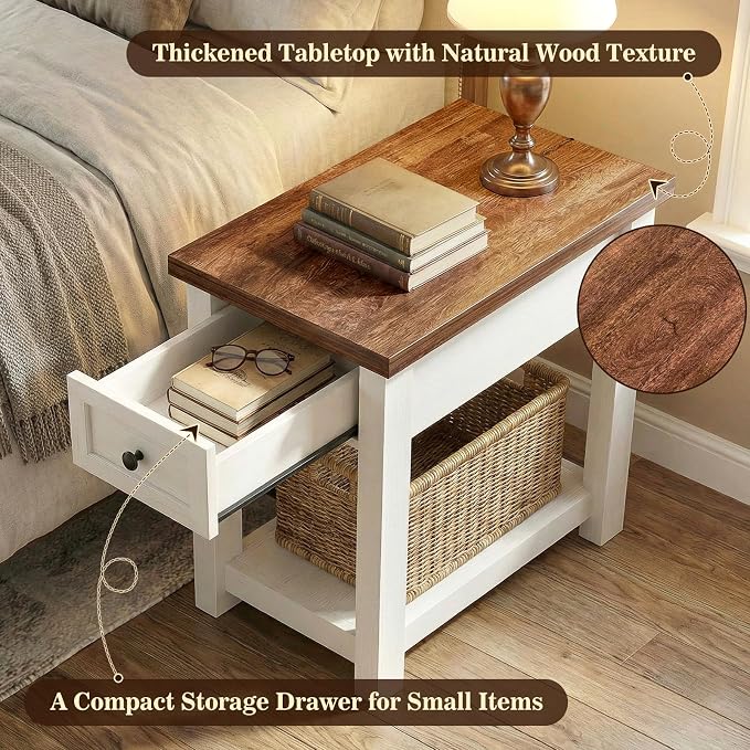 Narrow End Table Set of 2 with Charging Station - Image 7