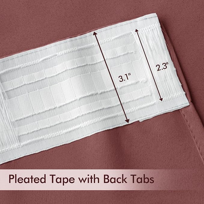 MIULEE Dusty Rose Back Tab Blackout Curtains 84 Inch Length 2 Panels Set - Image 4