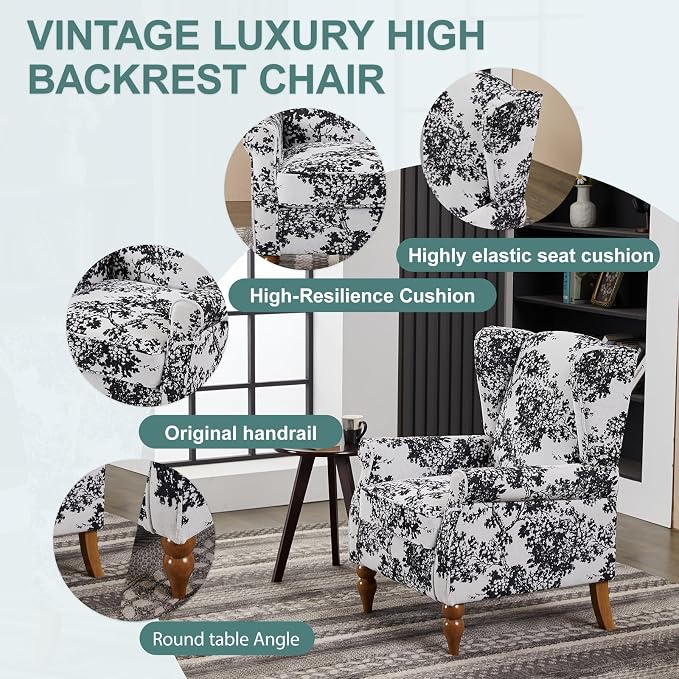 Upholster Accent Armchair & Side Table 2-Piece Set, Chenille Vintage Style - Image 4