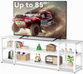 Aquzee White TV Stand for up to 85inch, Entertainment Center for 70 75 80 85" TV by Aquzee