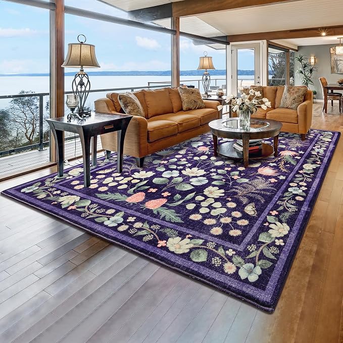 Area Rugs for Living Room, 6x9 Washable Vintage Rug for Bedroom, Non-Slip - Image 8