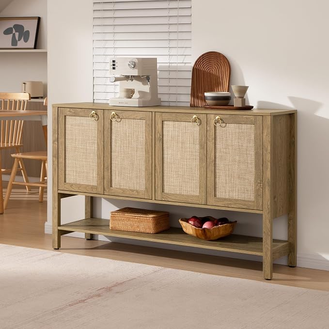 SICOTAS Rattan Sideboard Buffet Cabinet - Image 8