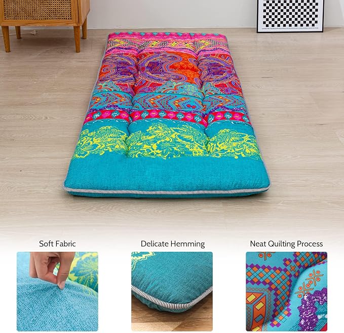 MAXYOYO Bohemian Floor Bed, Japanese Futon Mattress, Narrow Twin Single Bed - Image 3