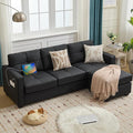 TYBOATLE Black Sectional Couches w/Side Pockets by TYBOATLE