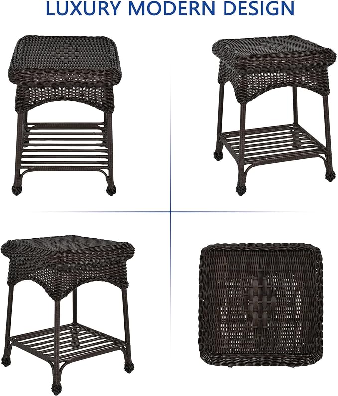 Jeco 3 Piece Rocker Wicker Chair Set - Image 10