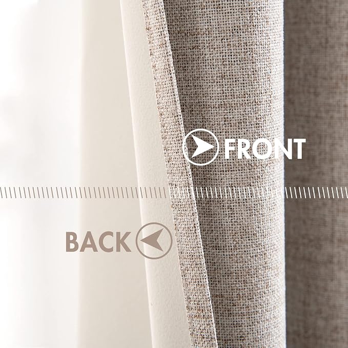 MIULEE Blackout Curtains for Bedroom Polyester Texture Thermal Insulated - Image 6