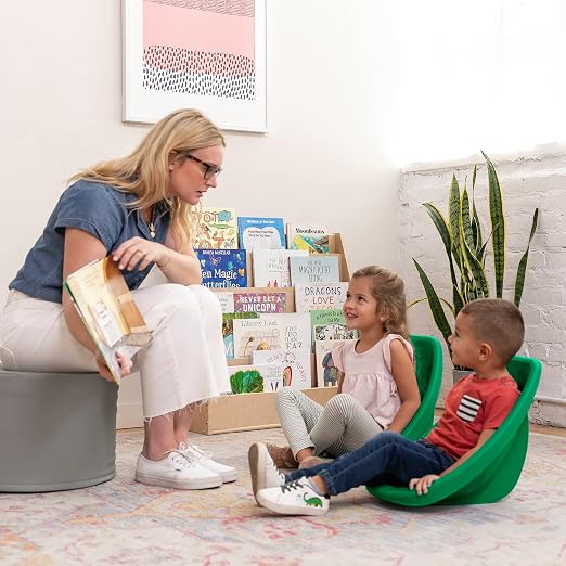 ECR4Kids Plastic Leaf Scoop Floor Rocker Seat, Classroom Furniture - Image 7