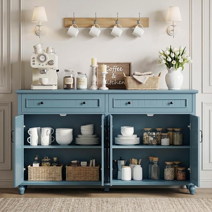 Scurrty Sideboard Buffet Cabinet, Vintage Coffee Bar Cabinets - Image 4