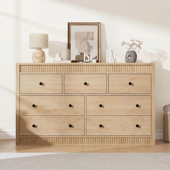GarveeHome 7 Drawer Dresser for Bedroom, Modern Long Storage Dresser Organizer - Image 4