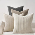 Topfinel 4 Packs Natural Decorative Throw Pillows Covers 22x22 Inch by Topfinel