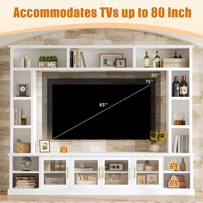 Merax 95" Entertainment Center for TVs up to 80", All-in-One TV Stand - Image 6