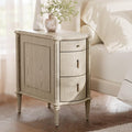 STO'SENSE Nightstand w/Charging Station & 3 Drawers, Pre-Assembled, Vintage by STOSENSE