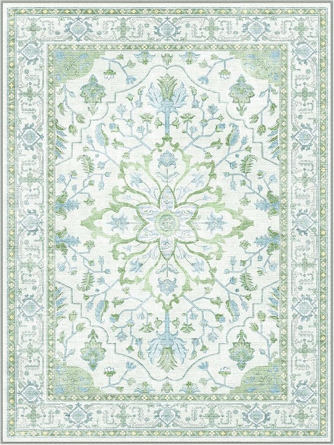 RELEANY Area Rugs 6'x8' Washable Non-Slip, Floral Vintage Distress Print - Image 8