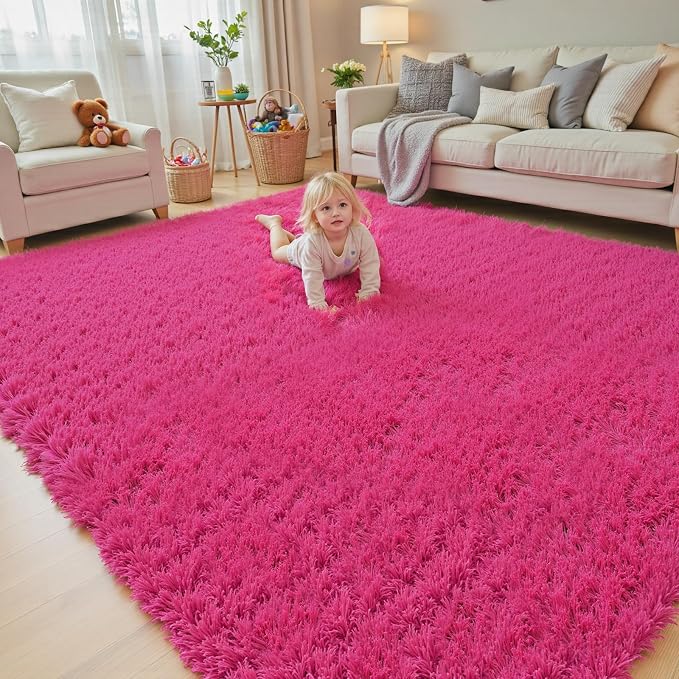8x10 Area Rugs for Living Room Bedroom, Large Area Rug Shaggy Carpet Soft Plush by Junhejiamei