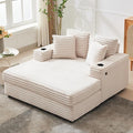 IDEALHOUSE 60" Oversized Chaise Lounge Chair Indoor, Comfy Corduroy Lounge Sofa by IDEALHOUSE