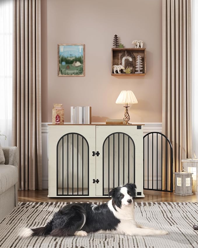 Hzuaneri 44.1" Wooden Dog Crate Furniture, Indoor Dog Kennel Dogs Cage - Image 3