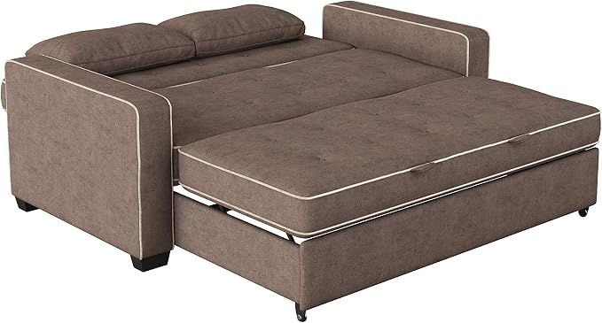 Serta Ainsley Loveseat with Pull Out Sleeper Microfiber Java Full - Image 12