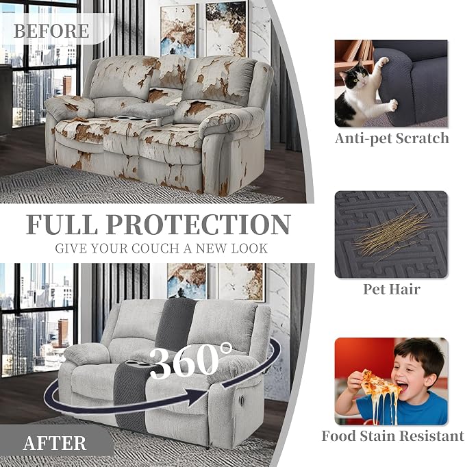100% Waterproof Sectional Recliner Couch Covers - Image 5