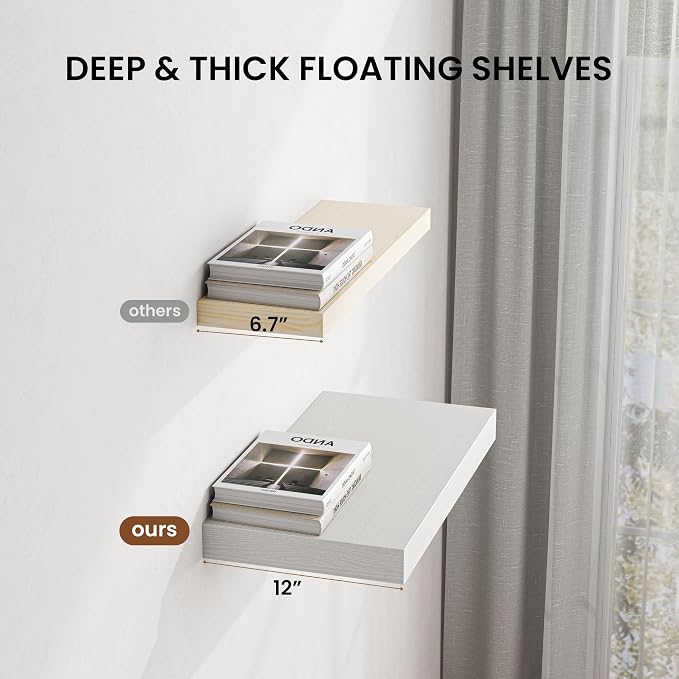 Dreamland 36" Floating Shelves for Wall, Wall-Mounted Shelves for Bedroom - Image 8