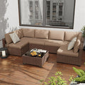KIGOTY 7-Piece Patio Furniture Set, All-Weather PE Rattan Outdoor Sectional Sofa by KIGOTY