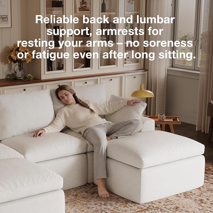 Novilla 133.8" Modular Cloud Couch, Modern Sectional Sofa - Image 12