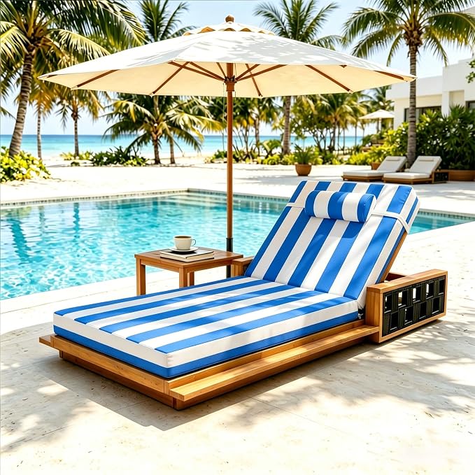 Chaise Lounge Cushion for Outdoor Furniture, Waterproof, Fade-Resistant and - Image 8
