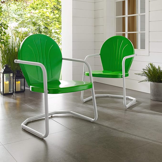 Crosley Furniture Griffith Outdoor Chair, Retro Metal Patio Chairs - Image 6