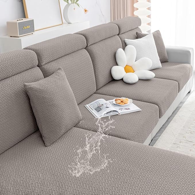 Smiry Waterproof Couch Cushion Covers, Stretch Jacquard Thick Sofa Cushion by Smiry