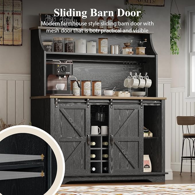 REVOMINCA 47 Inch Farmhouse Coffee Bar Cabinet - Image 5