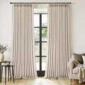 MIULEE Pinch Pleated Thick Linen Curtains 102 Inches Long 2 Panels by MIULEE