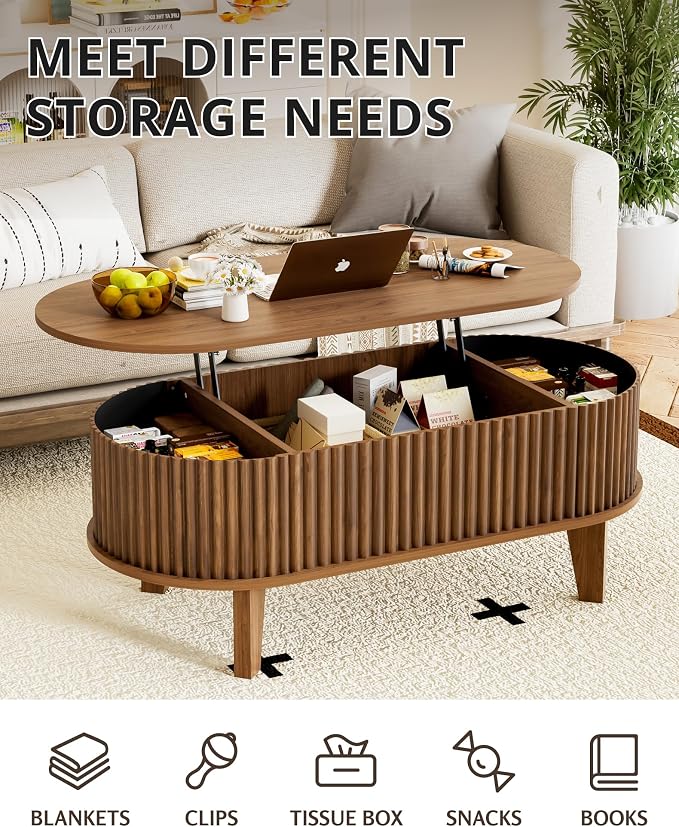 Oval Lift Top Coffee Table - Image 4
