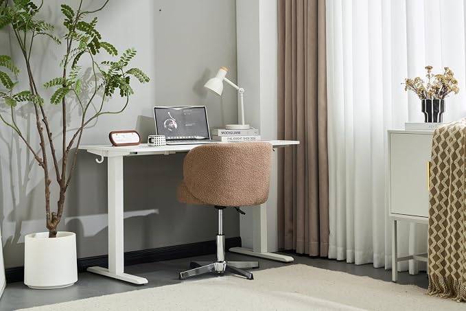 VINGLI Cute Small Swivel Desk Chair Comfy no Wheels, Ergonomic Low-Back Lumbar - Image 9