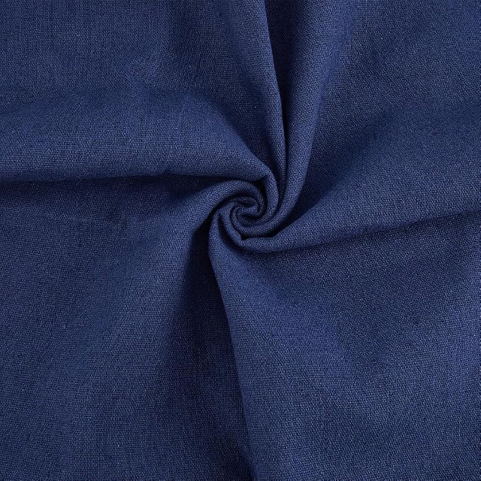 59 Inch Navy Blue Linen Cotton Quilting Fabric by The Yard Canvas Embroidery by CABODYALS