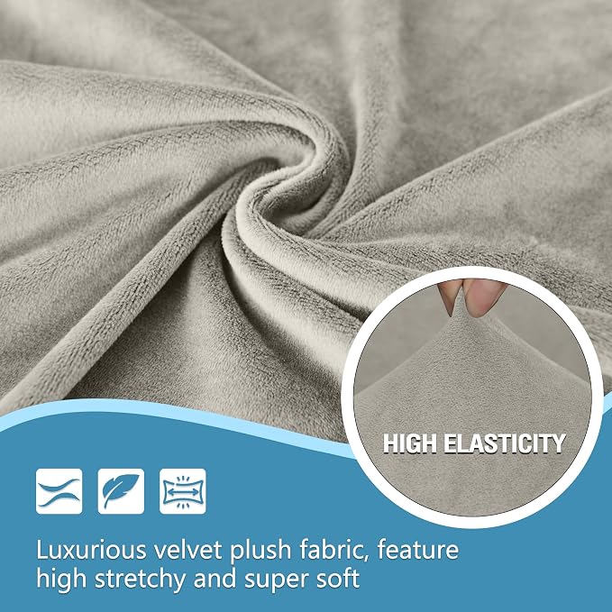 HDCAXKJ Corner Sectional Couch Covers Velvet Stretch L Shape Sofa Cover Soft - Image 3