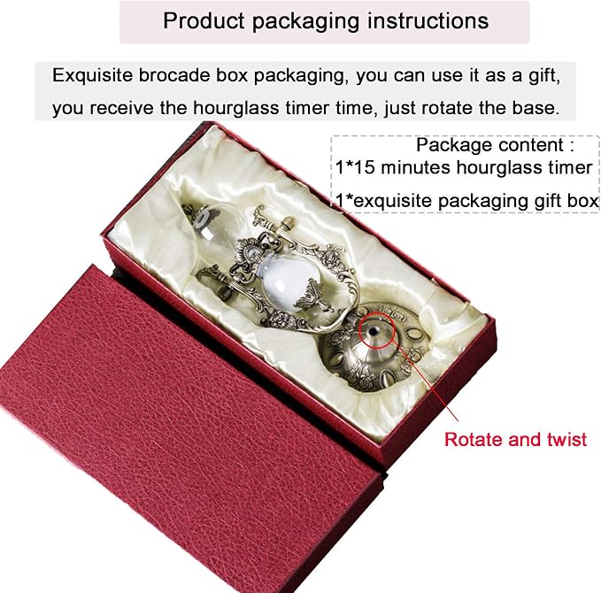 Hourglass Timer, 15 Minutes Embossed Golden Hourglass Timer, Used - Image 7