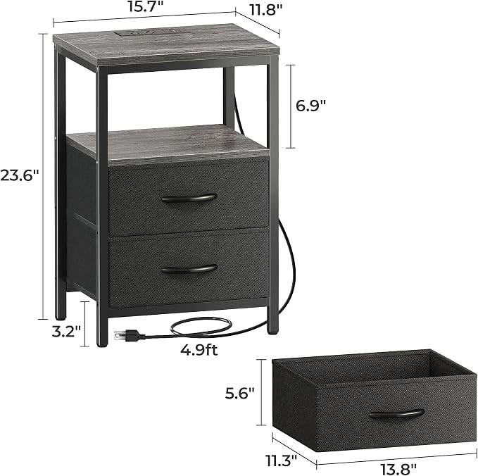 Huuger Nightstands Set of 2, End Tables - Image 8