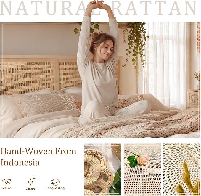 Brafab Natural Rattan Full Size Bed Frame - Image 4