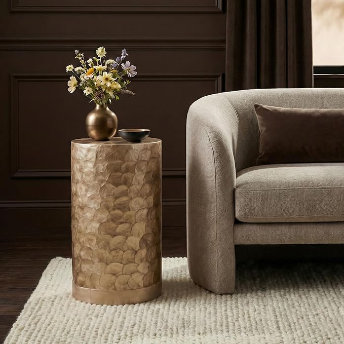 East at Main Capiz Shell Martini Table – Tea Brown Accent Table, Small by EastatMain