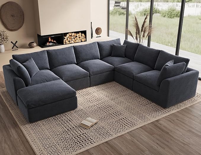 ohllob Oversized Cloud Couches for Living Room, Convertible Sectional Couch by Ohllob