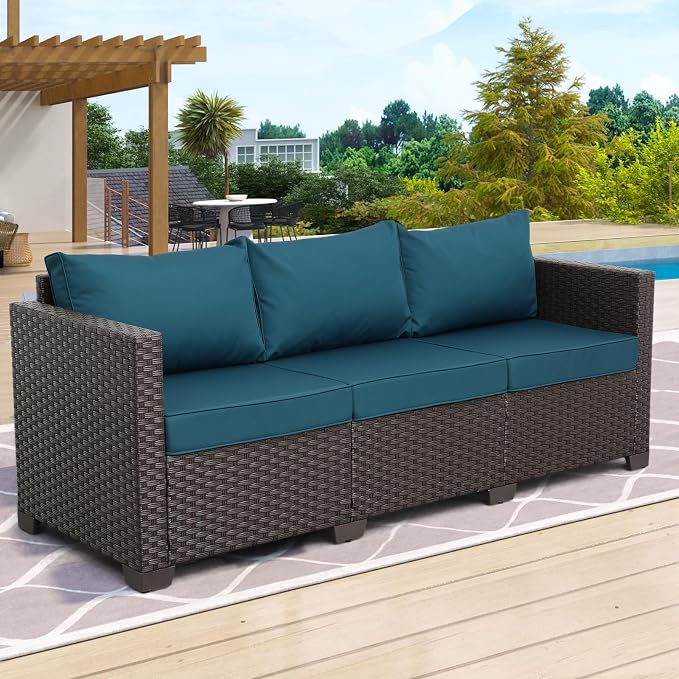 Rattan Star Outdoor Couch 3 Seater Sofa Outdoor Furniture Deep Seat High - Image 3