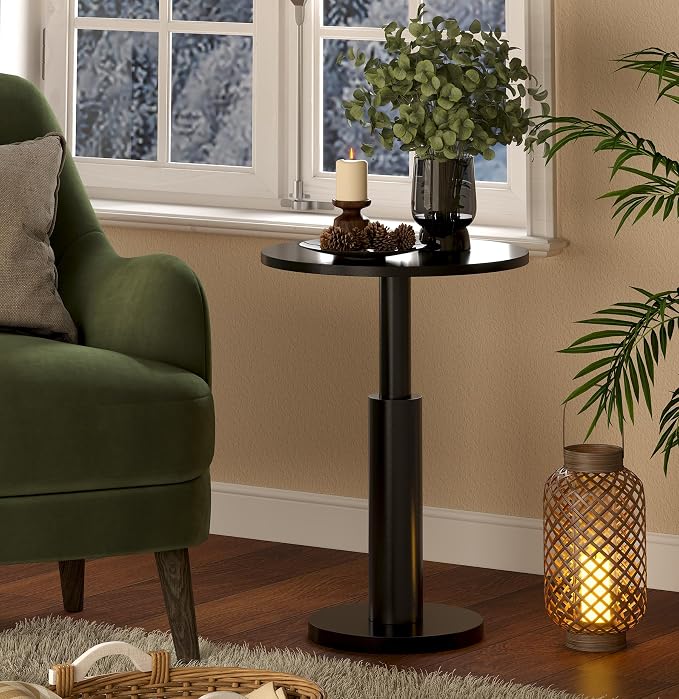 LAATOOREE Round Side Table, Accent Drink Coffee Table, Spacious Top, Thick - Image 2