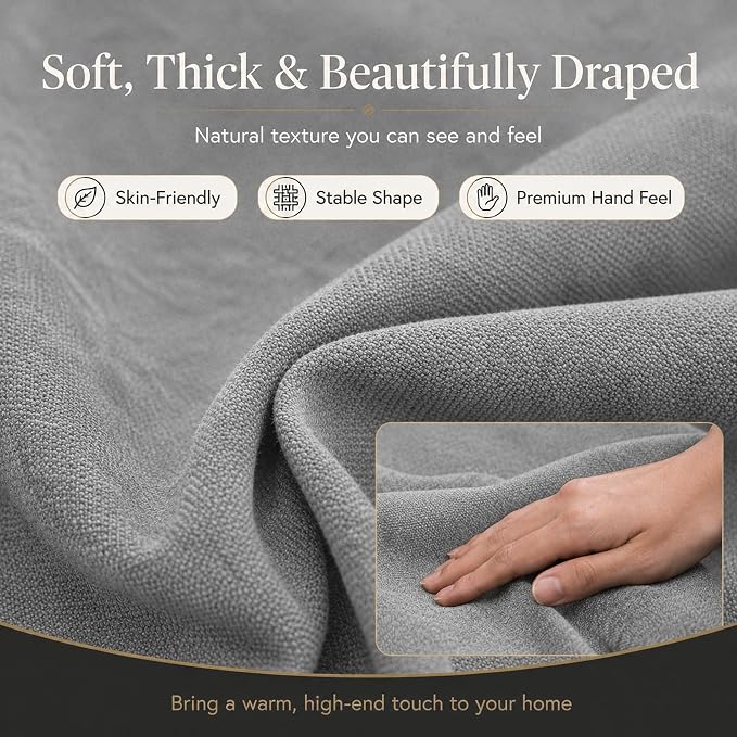 Mini Chenille Linen Blend Upholstery Fabric by the Yard, 57 Inch Wide Soft - Image 8