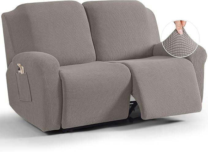TAOCOCO Recliner Loveseat Slipcover, 6 Pieces Dual Recliner Sofa Covers by TAOCOCO