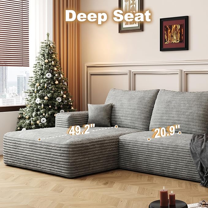 108" Sectional Couches for Living Room Cloud Couch Sofa - Image 4