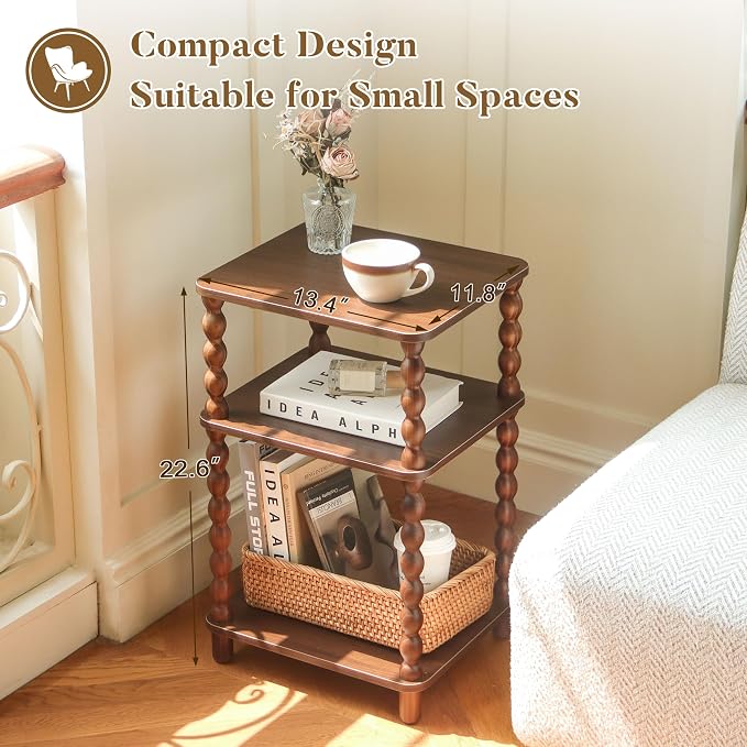 Fultyle Small Side Table, 3-Tier End Table Living Room - Image 5