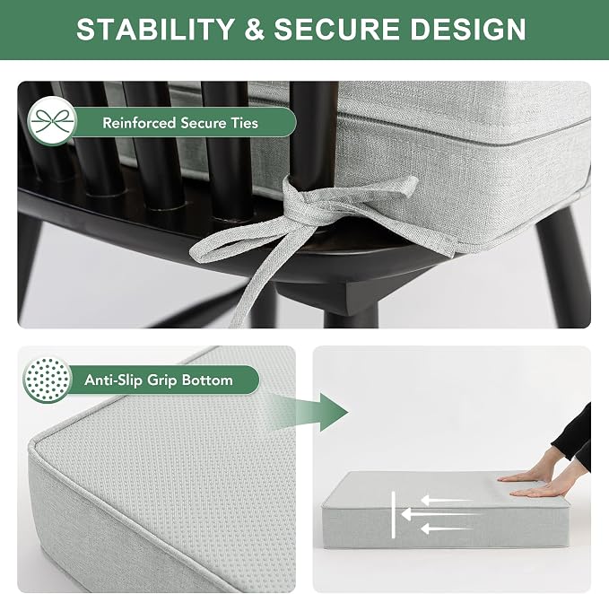 Summsun Patio Cushions for Outdoor Furniture, Faux Linen Water Resistant - Image 4