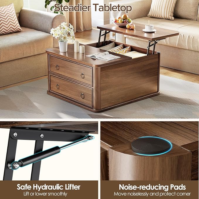 Memobarco 31.5" Lift Top Coffee Table - Image 5