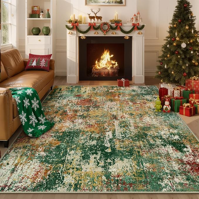 Washable Area Rugs 8'x10' Non-Slip Modern Abstract Soft - Image 8